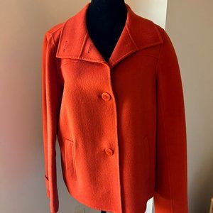 Talbots Orange Wool Jacket Size 10